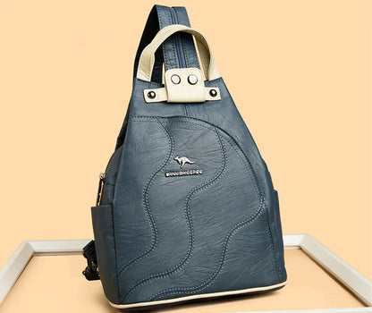 Women Leather Backpacks Zipper Female Chest Bag Travel Back Pack Ladies Bagpack Mochilas School Bags for Teenage Girls Sac A Dos