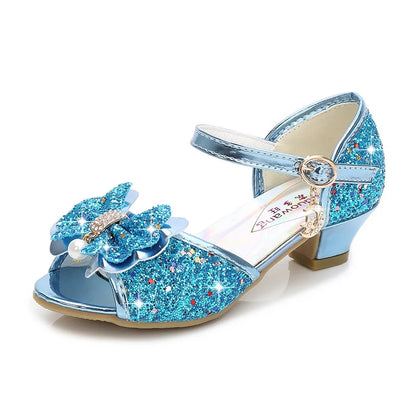 Girls High Heels For Kids Princess Leather Sandals Children Halloween Cosplay Party Wedding Dancing Shoes Fashion Crystal Shoes