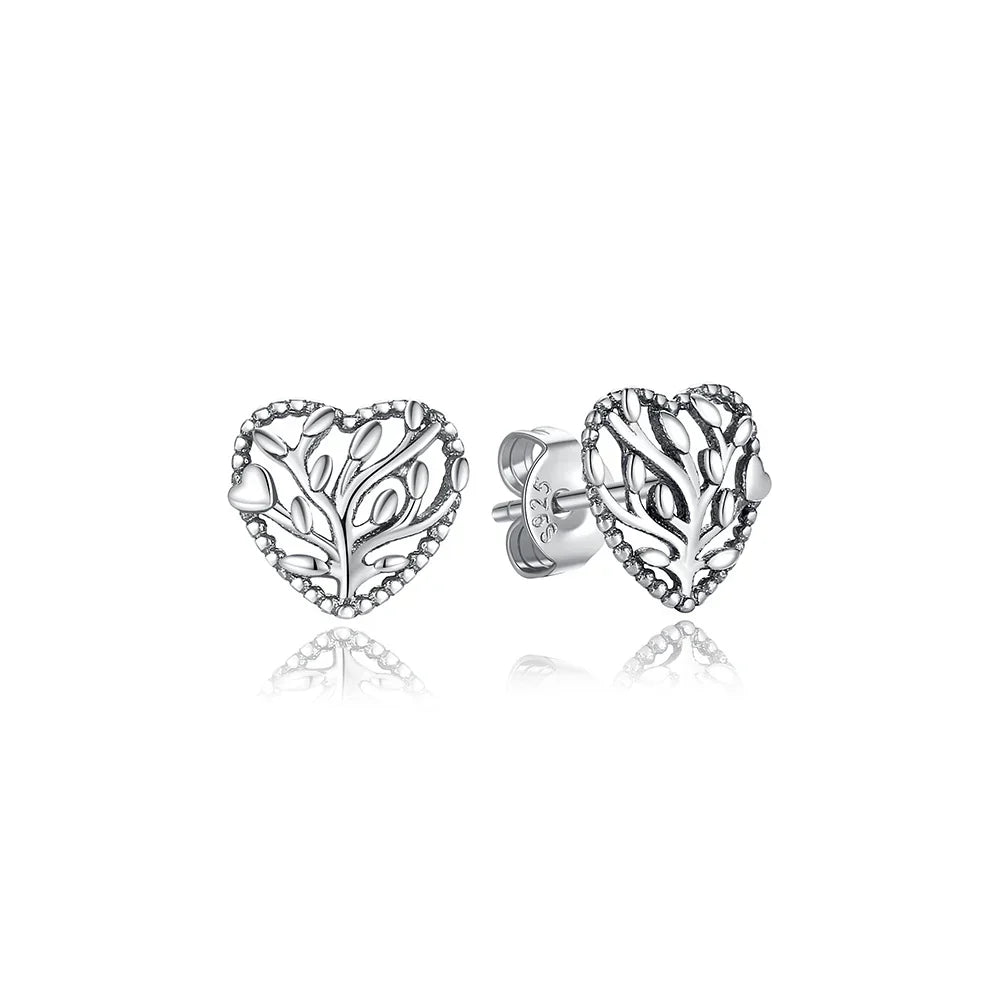 Original 925 Sterling Silver Earrings 2025 Stud Hoop Crystal Earings For Women Rose Gold Crown Heart Infinity Bee Earing Jewelry