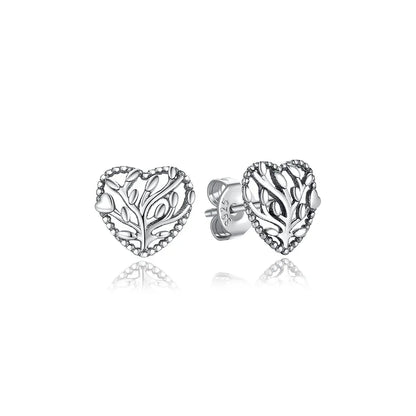 Original 925 Sterling Silver Earrings 2025 Stud Hoop Crystal Earings For Women Rose Gold Crown Heart Infinity Bee Earing Jewelry