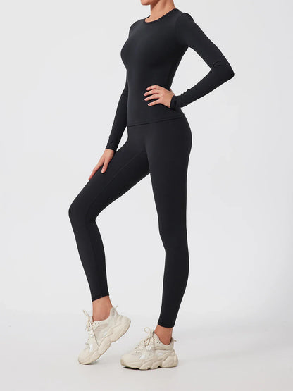 2Pcs Sets Gym Clothes Sports Outfit Suit Women Outdoors Workout Tights Set Yoga Wear Female Running Training T-Shirt