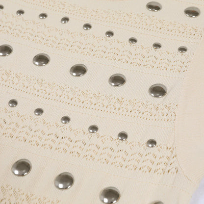 High Quality Elastic Knitted New Fashionable Round Neck Luxurious Hot Plate Sleeveless Slim Fit Women's Dress