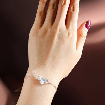 3 Gems Moissanite Bracelet for Women Men Adjustable Chain S925 Sterling Silver Jewelry Lab Diamond Couples Birthday Gifts