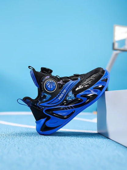 A pair of children's four-season leather high-top basketball shoes, wear-resistant basketball shoes, sizes 31-40，YZ-L833
