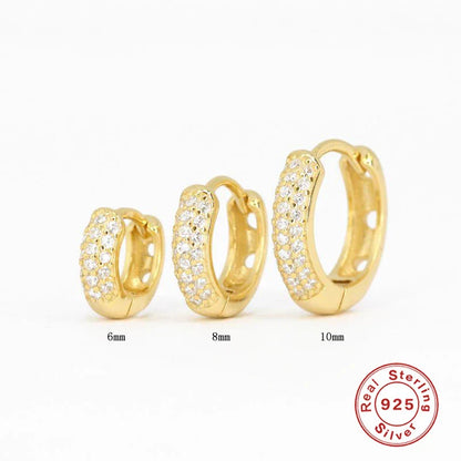 Ins Star Anise 925 Sterling Silver  Earring For Women Hoop Earrings Crystal Fine Jewelry Glossy 18K Gold Mom Gift Trend