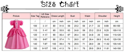 Vestido de Luxo Princesa Branca de Neve com Capa para Meninas Fantasia Infantil Cosplay de Fada Roupa de Carnaval para Crianças Vestido de Halloween