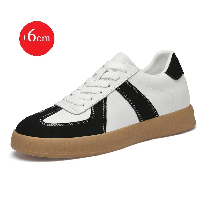 Invisible Height-Increasing Shoes 8cm German Training Shoes for Men, Summer Breathable Casual Sneakers, Genuine Leather Retro Versatile Forrest Gump Shoes 6cm