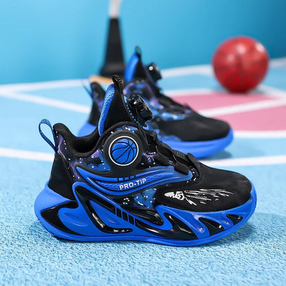 A pair of children's four-season leather high-top basketball shoes, wear-resistant basketball shoes, sizes 31-40，YZ-L833