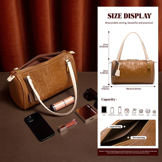 Fashion Classic Women's Boston Bag Autumn Winter New Collection 2025 Letter Design Shoulder Bag Texture Shoulder Bag