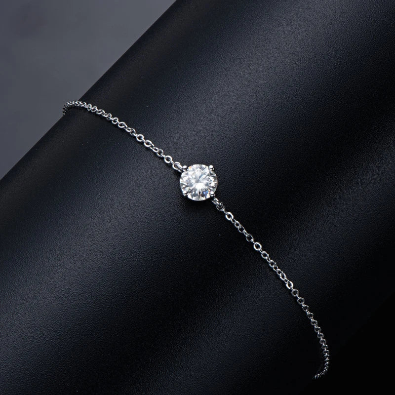 Real 6.5MM 1 Carat D Color Moissanite Bracelets For Women 100% 925 Sterling Silver Sparkling Wedding Party Fine Jewelry
