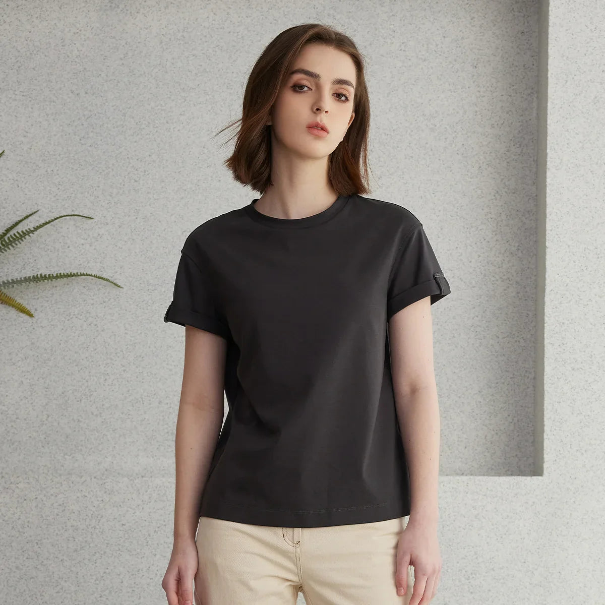 Summer Short Sleeved Clothes Premium Luxury Women's Clothing Combed Cotton Tshirts pima cotton Tee Shirt