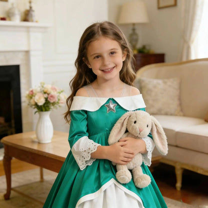 Summer Green Rosalina Dress Girls Costume 2026 Girls princess elegant Gown Children Birthday Party Carnival Fancy Outfit
