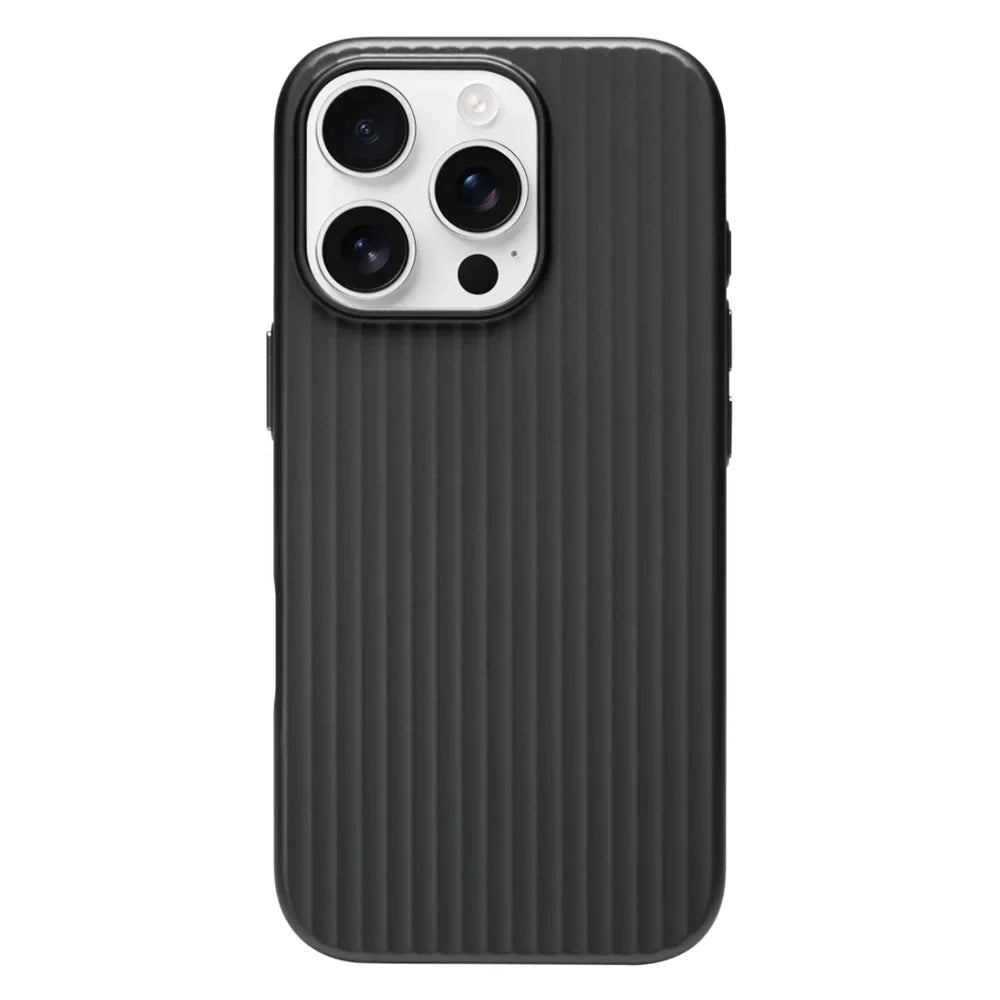 Stripes Metallic Paint Armor Case For iPhone 17 Air 16 15 14 13 Pro Max Shockproof Camera Protective Slim Matte PC Funda