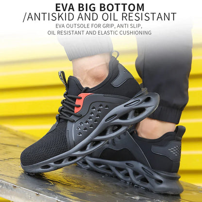 Comfortable Indestructible Safety Shoes Men Work Sneakers Light Security Boots Men Puncture-Proof Work Boots Steel Toe Shoes