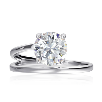 1CT 2CT Certified Moissanite Rings for Women Sparkling Brilliant Cut Wedding Bands 100% Real 925 Pure Silver Jewelry
