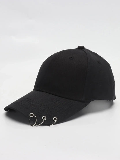 Hip Hop Women's Baseball Cap With Ring Circle Snapback Hats For Men Women Unisex Dad Hat Adjustable Kpop Korean Style Gorra