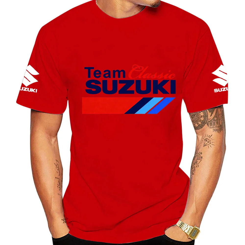 Men's Summer Classic T-Shirt - 100% Cotton Motorcycle Style Comfortable and Breathable Short Sleeve