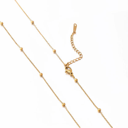 5Pcs/Lot Stainless Steel Bead Rope Link/Cuban/Paperclip Links Snake Chain Necklace Diy Women Jewelry 18K Gold Color Neck Chains
