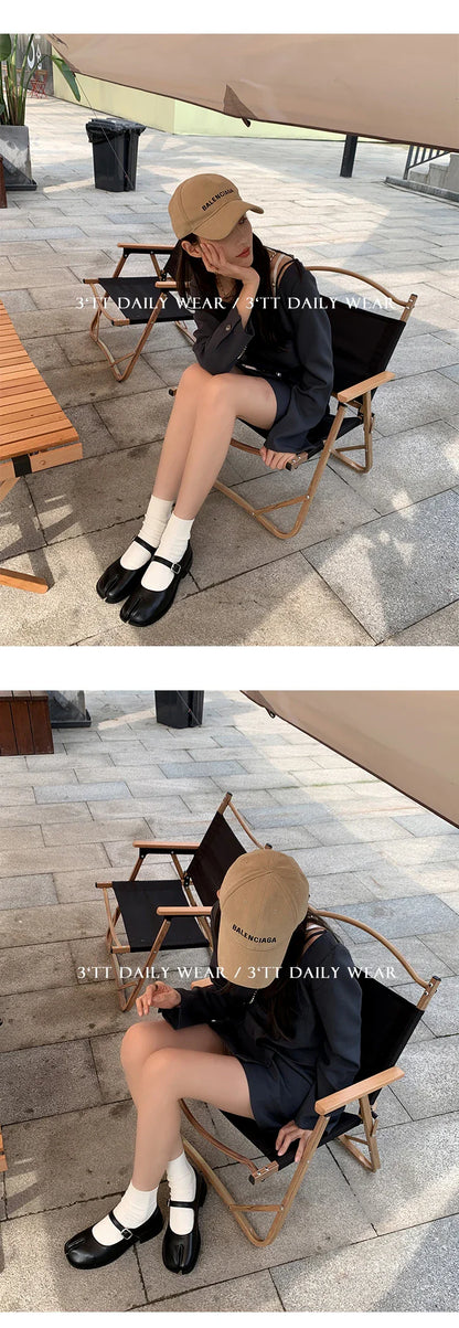 Fashion Women's Shoes New High Quality Leather Split Toe Mary Jane Shoes Comfortable Low Heel Women Shoes Lolita