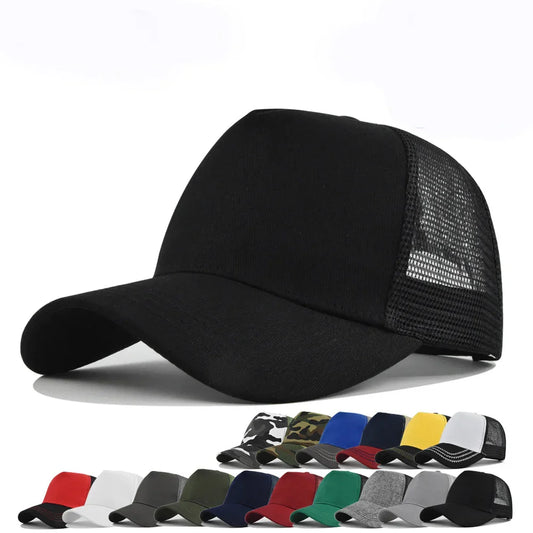 Fashion SunHat Outdoors Trucker Hat Cotton Mesh BreathableBaseball Cap Women Men Summer Sunshade MeshCap Truck Hat Cap Wholesale