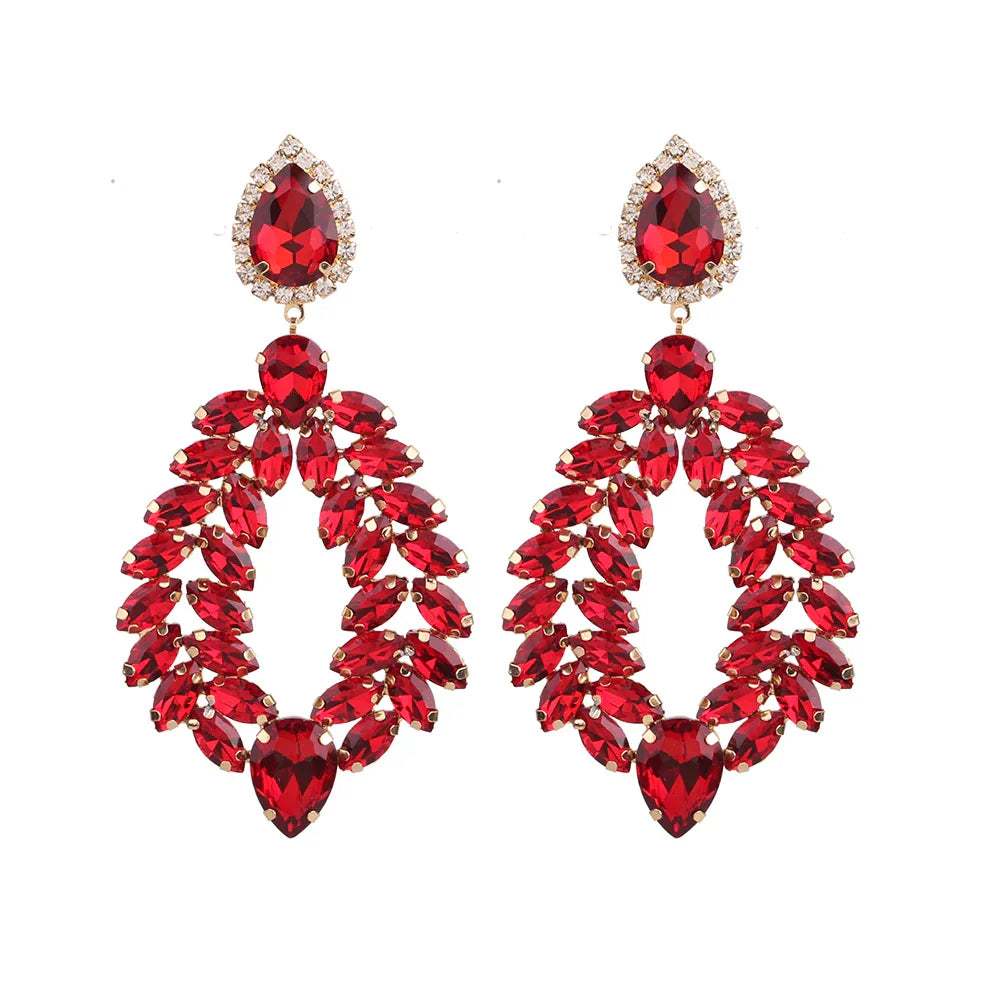 New Crystal Dangle Earrings For Women Rhinestone Earrings Weddings Ladies Party Fashion Jewelry Accessories Wholesale Gifts