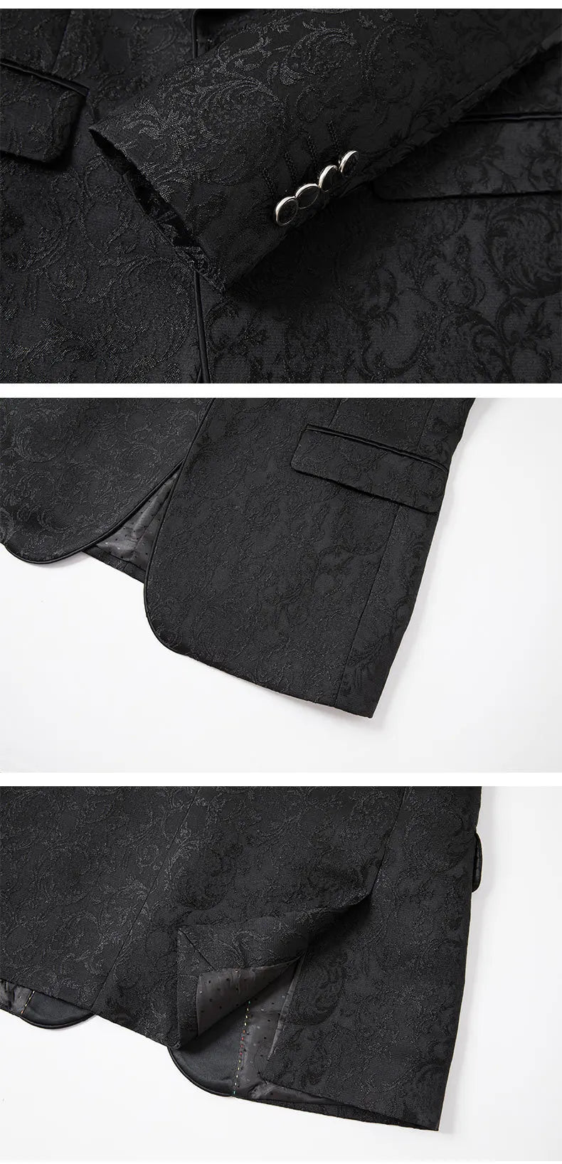 2025 New Large-Sized Jacquard Men's Suit for Wedding Dress, Groom's Suit Set, Host's Performance Costume