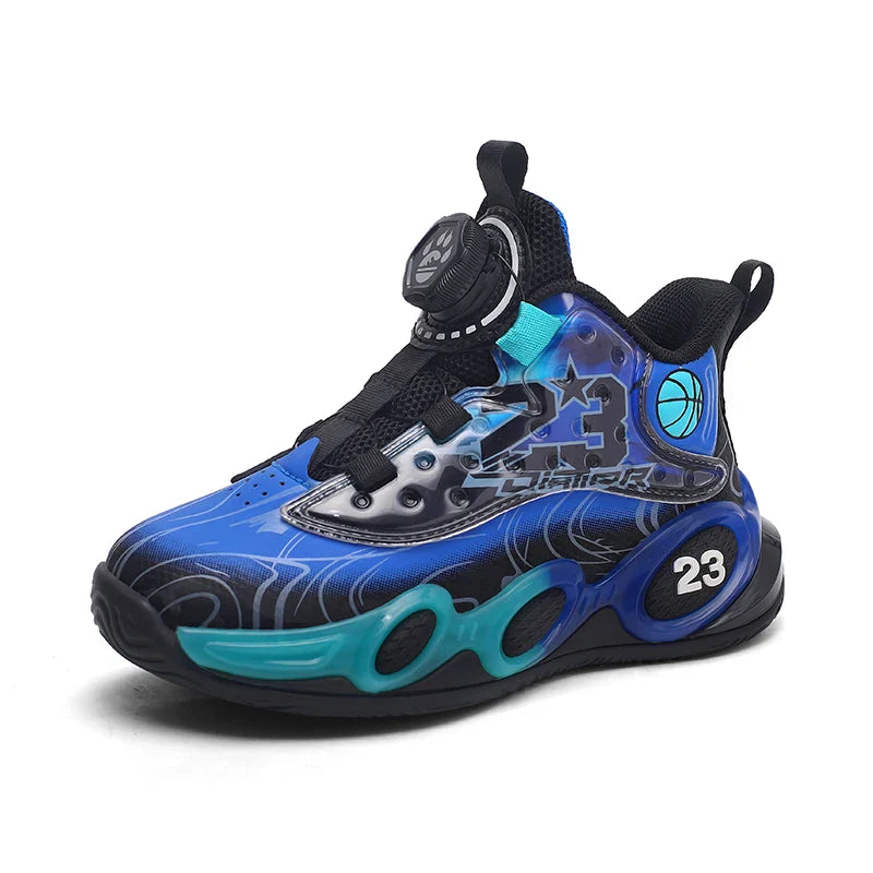 Children‘s Basketball Shoes Non-slip Breathable Basketball Sports Training Shoes Boys Girls Sneaker Outdoor Lace-up Running Shoe