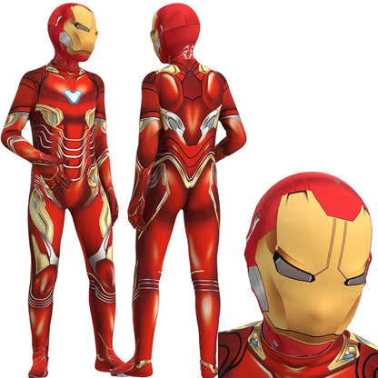 Iron Jumpsuit Cosplay Costume Superhero Adult Bodysuit Tights Stage Show Clothes Halloween Party Dress Boys