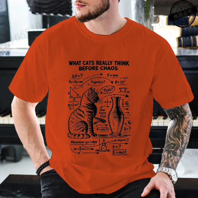 Funny Cat Science Printed Mens Graphic Tee Novelty Sarcastic Funny T-Shirt New Fashion Men Women T-Shirts Casual Short Sleeve