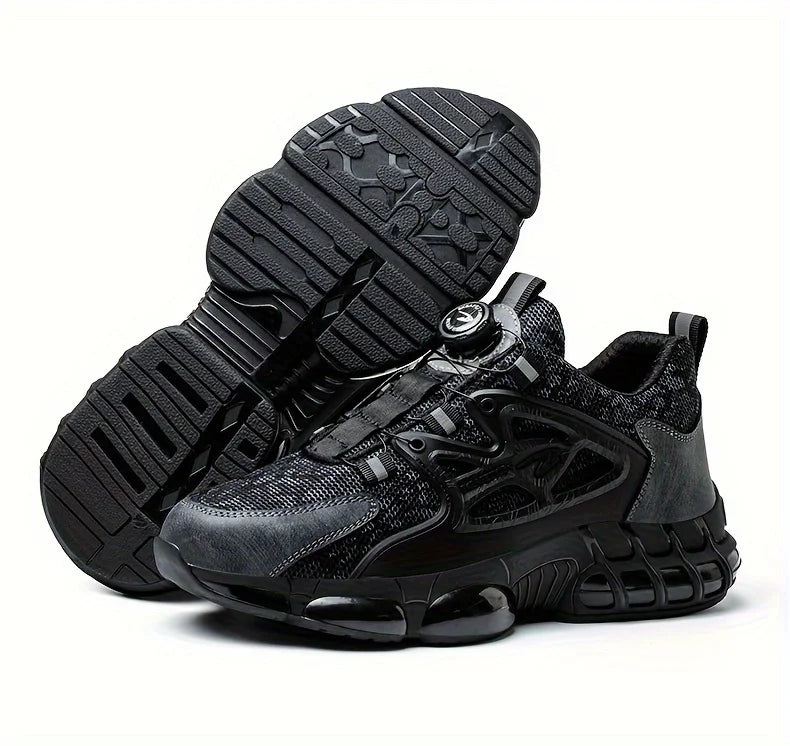 Rotating Button Safety Shoes Men Steel Toe Sneaker Air Cushion Work Shoes Man Puncture Proof Work Safety Boots Protective Shoes