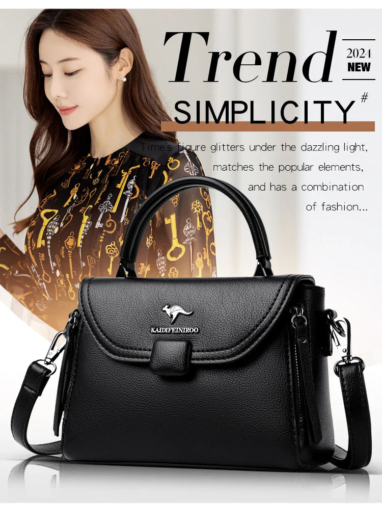 Authentic High Quality Soft Leather Luxury New Designer Fashion Casual Women's Shoulder Bag Handbag Crossbody Bags for Women2024