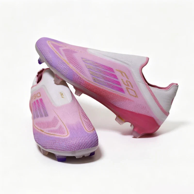 2555 High Quality Mens Soccer Shoes SLIP-ON Non-Slip Turf Soccer Cleats Boys TF/FG Training Football Boots Chuteira Campo F50