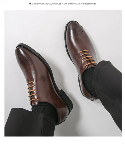Men's Dress Shoes Trend Wedding Social Casual Leather Men Office Casual Business Shoes High Quality Formal Oxford Shoes Male