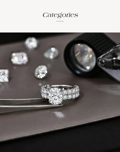 Luxury Cushion Cut 10*8mm Moissanite Diamond  Rings For  Women S925 Sterling Silver Engagement Jewelry Gift Top Quality