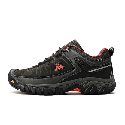 High Quality Men Hiking Shoes Durable Leather Climbing Shoes Outdoor Walking Sneakers Rubber Sole Factory Outlet