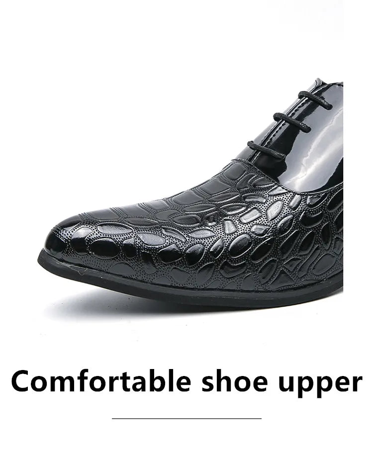 Luxury Wedding Dress Men High Heel Shoes Design Blue Man Patent Leather Shoes Party Men Pointed Toe Formal Shoes Zapatos Oxfords
