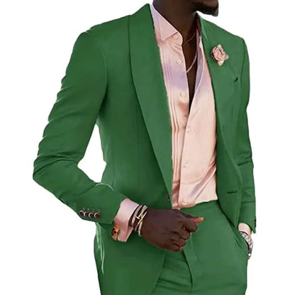 Men's 2-Piece Tuxedo Slim Fit Moda Masculina Wedding Smoking Blazer Jacket And Pants Traje Homme Mariage Fitted Formal Wear