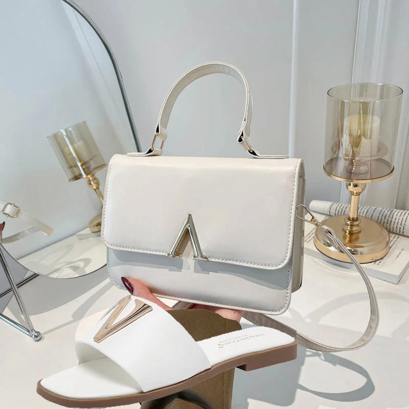 High Quality PU Purses And Sandals Sets Flat Shoes And Bag Set Matching Handbags For Women Slippers Flip Flops Women Shoes
