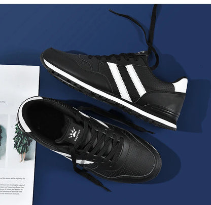 High Quality Men's Vulcanized Sneakers Leather Casual Shoes Breathable Mesh Men Tennis Shoes Male Flat Shoe Zapatillas Hombre
