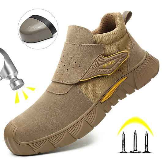 Anti-Puncture Steel Toe Men's Safety Shoes Lightweight Safety Shoes For Men Fashion Sneaker Outdoor Protective Work Shoes