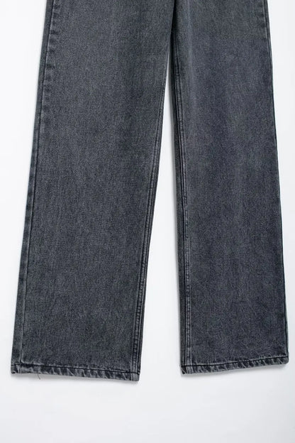 Women's Street Fashion Denim Blue Jeans Distressed Patchwork High Waist Zipper Fly Ripped Retro Long Pants