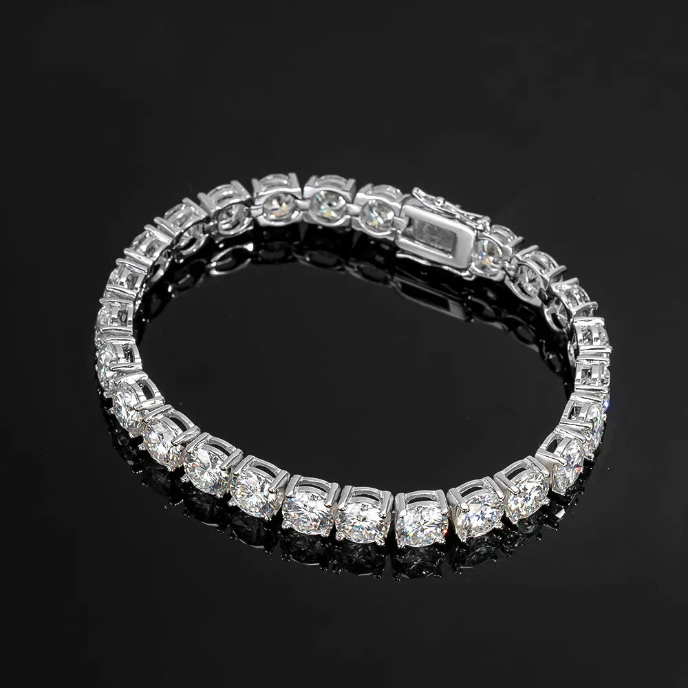 6.5mm D Color Moissanite Tennis Bracelets 4 Prong Setting Classic Trendy Women Man Fine Jewelry s925 Sliver Bracelet