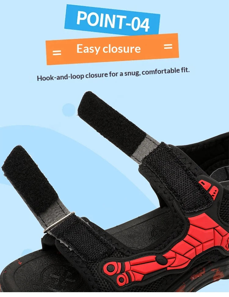 A pair of children's summer open-toe sports sandals, soft and comfortable mech-style flat shoes, sizes 28-40，WK-TX188