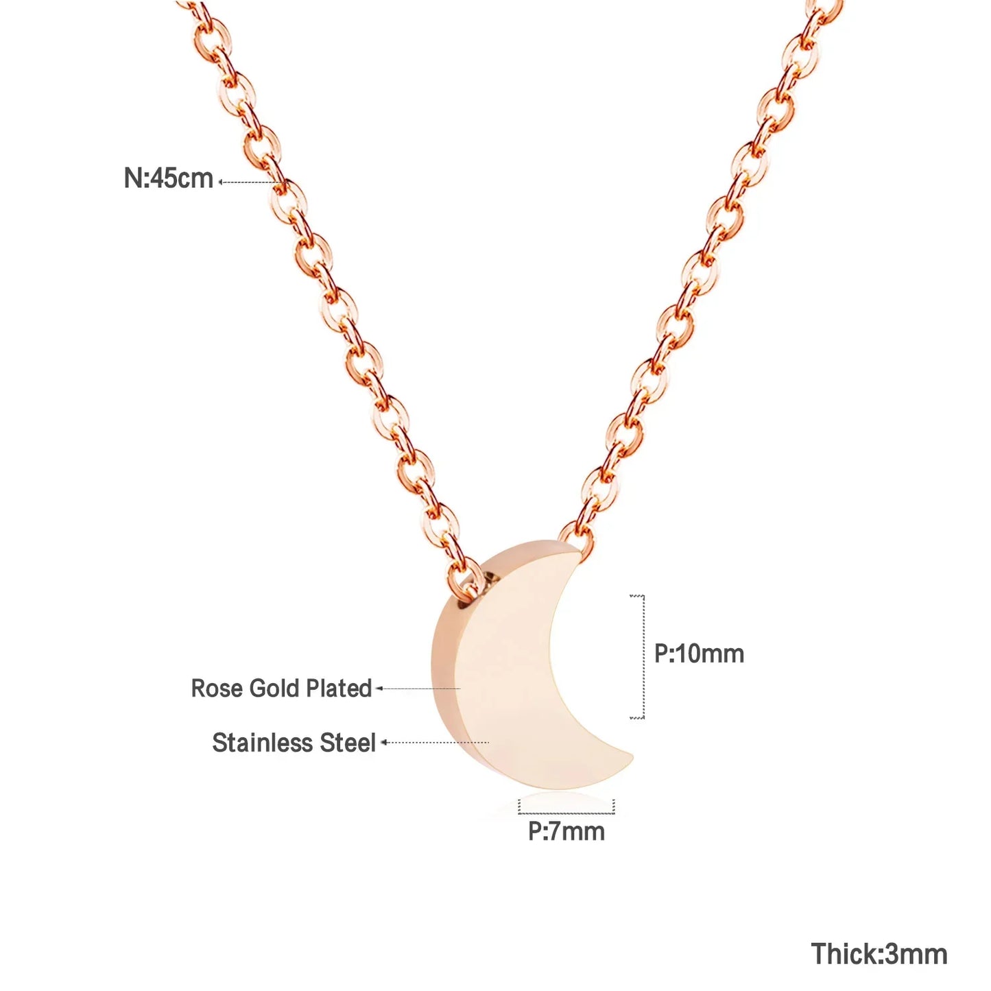 Heart Star Moon Pendant Necklaces Tiny Charms Stainless Steel Choker Women/Girls Y2K Sweater Boho Jewelry Collares