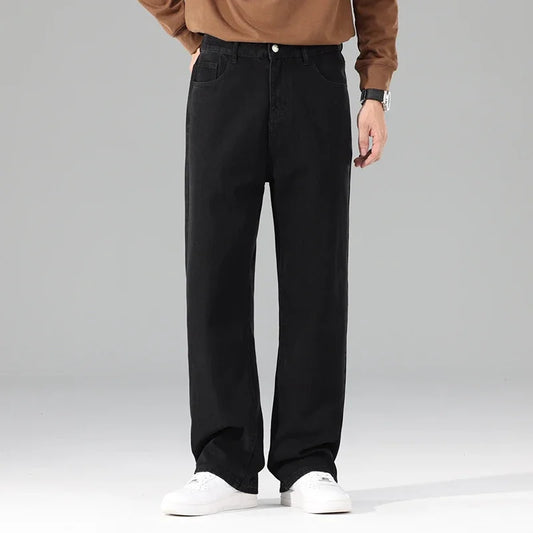 Autumn Jeans Men Black Casual Baggy Trousers Classic Straight Comfortable Wide Denim Trousers  Men Clothing