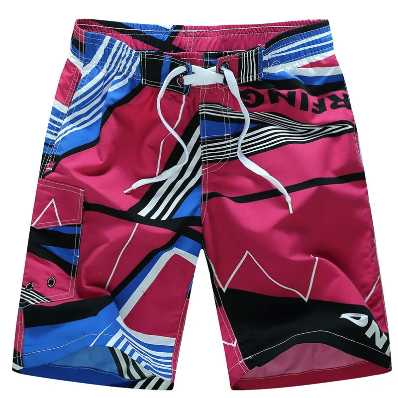 Summer Men's Beach Shorts Printing Casual Loose Hawaii Quick Dry Board Shorts Bermuda Surf Board Shorts Mens Short Pants