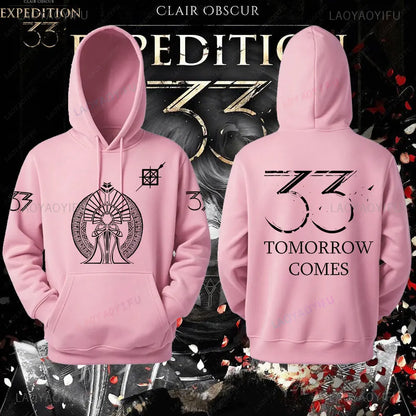 Expedition 33 Men Women Hoodies Dark Fantasy Pullovers Rpg Gamer Expedition 33 Hooded Lover Gift Video Game Graphic Sweatshirt