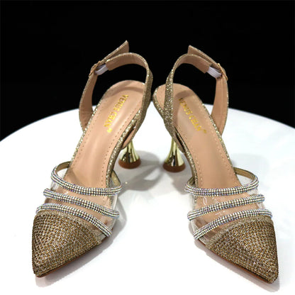 Newest INS Style Orange Color Elegant High Heels Nigeria Popular Design African Ladies Shoes And Bag Set
