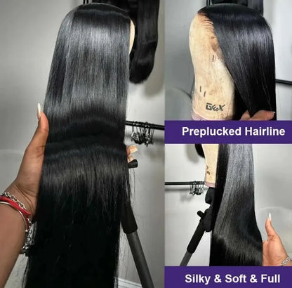 40 42 Inch Bone Straight Human Hair Wigs 13x4 13x6 HD Transparent Lace Frontal Wigs Glueless Straight Lace Front Human Hair Wigs