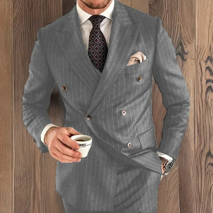 2025 Black Stripe Men Suits Double Breasted Blazer Latest Coat Designs Slim Fit only Jacket Tuxedos Custom Made Groom Prom